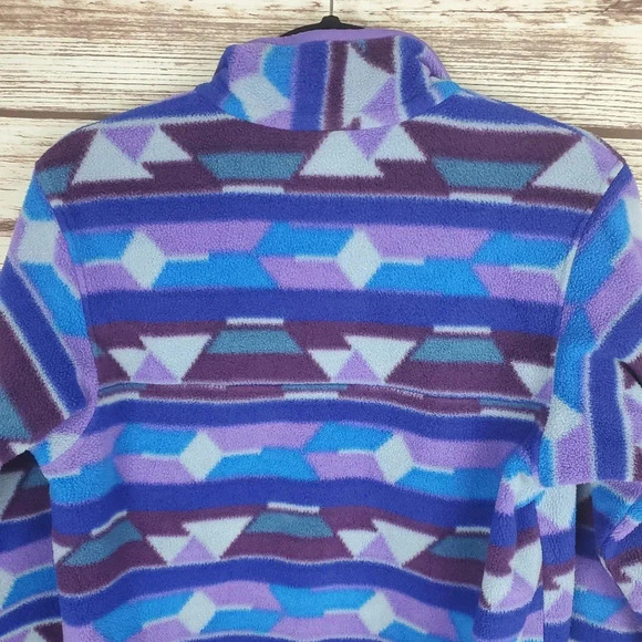Patagonia Synchilla Womens Small Purple Guatemalan Tango Aztec Snap-T Pullover - Picture 8 of 10